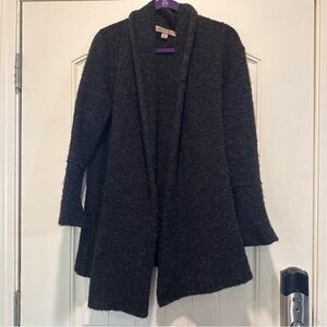 Cozy Charcoal Open-Front Cardigan Alpaca Blend